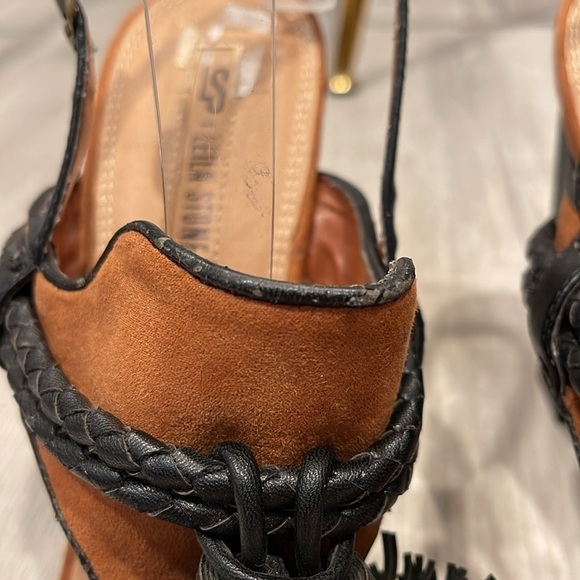 Leila Stone Tassel heeled sandals size 10 - Picture 6 of 9